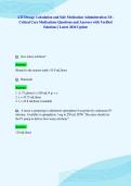 ATI Dosage Calculation and Safe Medication Administration 3&period;0 -&NewLine;Critical Care Medications Questions and Answers with Verified&NewLine;Solutions &vert; Latest 2026 Update