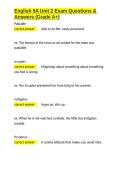 English 9A Unit 2 Exam Questions & Answers &lpar;Grade A&plus;&rpar;&period;docx&NewLine;&NewLine;