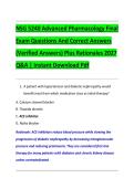 NSG 5240 Advanced Pharmacology Final &NewLine;Exam Questions And Correct Answers &NewLine;&lpar;Verified Answers&rpar; Plus Rationales 2027 &NewLine;Q&A &vert; Instant Download Pdf 