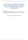 MTA Nursing Exam Prep 2026&colon; Week 1-5 Questions & Answers