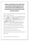 NURSING AND PHARMACOLOGY&colon; MEDICATION MANAGEMENT&comma; PHARMACOKINETICS&comma; AND SPECIAL POPULATIONS &vert;MEDSERG EXAM 2 &vert; GUARANTEED SUCCESS STARTS HERE&excl; LEARN&comma; PRACTICE & EXCEL&excl;