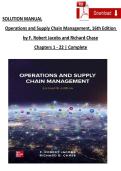 Solution Manual for Operations and Supply Chain Management 16th Edition by F&period; Robert Jacobs & Richard Chase &ndash; Complete Solutions Chapters 1&ndash;22 2024&ndash;2026
