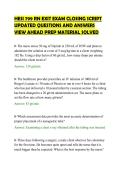 HESI 799 RN EXIT EXAM CLOSING SCRIPT UPDATED QUESTIONS AND ANSWERS VIEW AHEAD PREP