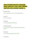 HOSA PATHOPHYSIOLOGY PACKAGED EXAMS COMPLETE STUDY GUIDE VERIFIED QUESTIONS
