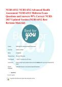 NURS 6512&sol; NURS 6512 Advanced Health&NewLine;Assessment&sol; NURS 6512 Midterm Exam&NewLine;Questions and Answers 99&percnt; Correct&sol; NURS&NewLine;2027 Updated Version &lpar;NURS 6512 Best&NewLine;Revision Material&rpar; 
