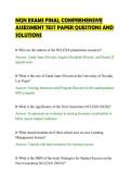 NGN EXAMS FINAL COMPREHENSIVE ASSESSMENT TEST PAPER QUESTIONS AND SOLUTIONS