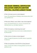 NGN EXAMS TERMINAL CERTIFICATION EVALUATION COMPLETE QUESTIONS WITH FULL