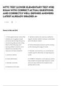 MTTC TEST &lpar;LOWER ELEMENTARY TEST &num;118&rpar; EXAM WITH CORRECT ACTUAL QUESTIONS AND CORRECTLY WELL DEFINED ANSWERS LATEST ALREADY GRADED A&plus;