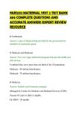 NUR2513 MATERNAL VEST 2 TEST BANK 300 COMPLETE QUESTIONS AND ACCURATE ANSWERS