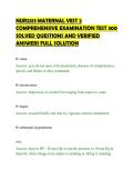 NUR2513 MATERNAL VEST 2 COMPREHENSIVE EXAMINATION TEST 300 SOLVED QUESTIONS AND VERIFIED ANSWERS FULL SOLUTION&period;pdf&NewLine;&NewLine;