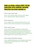 NURS 629 EXAM 4 EXAM SCRIPT TESTED QUESTIONS WITH VERIFIED ANSWERS PRACTICE