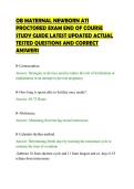 OB MATERNAL NEWBORN ATI PROCTORED EXAM END OF COURSE STUDY GUIDE LATEST UPDATED