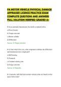 PA MOTOR VEHICLE PHYSICAL DAMAGE APPRAISER LICENCE PRACTICE EXAM COMPLETE