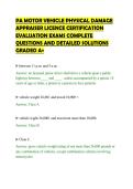 PA MOTOR VEHICLE PHYSICAL DAMAGE APPRAISER LICENCE CERTIFICATION EVALUATION