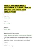 PATH 222 FINAL EXAM TERMINAL CERTIFICATION EVALUATION COMPLETE QUESTIONS WITH FULL