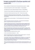 Portage Learning A&P II Final Exam Questions and Answers 2027 &ndash; BIOD 152 Anatomy & Physiology II&NewLine;