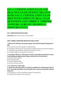 FAC-C CERTIFICATION EXAM AND PRACTICE EXAM NEWEST 2026 TEST BANK&vert; FAC-C CERTIFICATION EXAM PREP WITH COMPLETE REAL EXAM QUESTIONS AND CORRECT VERIFIED ANSWERS&sol; ALREADY GRADED A&plus; &lpar;MOST RECENT&excl;&excl;&rpar;&NewLine;