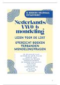 Nederlands VWO - MONDELING&colon; lezen voor de lijst&period; Complete samenvatting van alle 12 boeken - verbanden&comma; mondeling oefenvragen en literatuur&period; Behaald&colon; 8&comma;5 mondeling 