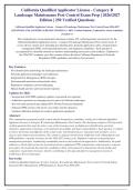 California Qualified Applicator License - Category B&NewLine;Landscape Maintenance Pest Control Exam Prep &vert; 2026&sol;2027&NewLine;Edition &vert; 250 Verified Questions
