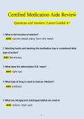 Certified Medication Aide Review Questions And Answers With Verified Solutions And Study Guide Reviewed 2026&sol;2027