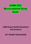 AHIMA ROI Microcredential Study Exam Questions & Answers PDF &vert; Complete Release of Information Study Guide
