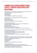 LIMMER SOLUTIONS NREMT FINAL EXAM 1 VERIFIED QUESTIONS AND SOLUTIONS
