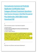 Pennsylvania Commercial Pesticide &NewLine;Applicator Certification Exam &NewLine;Category 04 Seed Treatment Questions &NewLine;And Correct Answers &lpar;Verified Answers&rpar; &NewLine;Plus Rationales 2026 Q&A Instant &NewLine;Download Pdf
