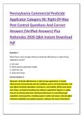 Pennsylvania Commercial Pesticide &NewLine;Applicator Category 06&colon; Right-Of-Way &NewLine;Pest Control Questions And Correct &NewLine;Answers &lpar;Verified Answers&rpar; Plus &NewLine;Rationales 2026 Q&A Instant Download &NewLine;Pdf 