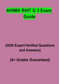 AHIMA RHIT Domain 3 Exam Guide Questions & Verified Answers PDF &vert; Complete RHIT Certification Study Guide 2026