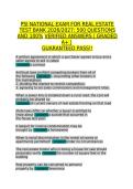 PSI National Exam for Real Estate Test Bank 2026&sol;2027&colon; 500 Questions and Verified Answers &vert; Graded A&plus;