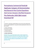 Pennsylvania Commercial Pesticide &NewLine;Applicator Category 10 Demonstration &NewLine;And Research Pest Control Questions &NewLine;And Correct Answers &lpar;Verified Answers&rpar; &NewLine;Plus Rationales 2026 Q&A Instant &NewLine;Download Pdf