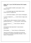 Biology 1407 - Exam 3 Fall 2026 Questions With Complete Solutions