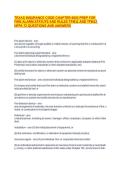 TEXAS INSURANCE CODE CHAPTER 6002 PREP FOR FIRE ALARM STATUTE AND RULES TFM11 AND TFM12 NFPA 72 QUESTIONS AND ANSWERS