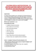 CALIFORNIA SPECIAL INVESTIGATOR EXAM &ndash; 150&NewLine;PRACTICE QUESTIONS COMPLETE STUDY GUIDE FOR&NewLine;THE SPECIAL INVESTIGATOR EXAMINATION LATEST&NewLine;UPDATE THIS YEAR&period;PDF