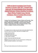 California Special Investigator Exam Practice&NewLine;Questions & Answers 2026&ndash;2027 &vert; Complete Study&NewLine;Guide with 150 Original Multiple-Choice Questions&comma;&NewLine;Detailed Rationales&NewLine;