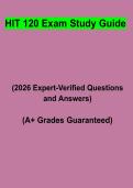 HIT 120 Exam Study Guide Questions & Verified Answers PDF &vert; Complete Health Information Technology Exam Prep 2026