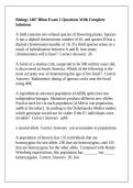 Biology 1407 Blinn Exam 1 Questions With Complete Solutions