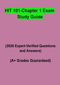 HIT 101 Chapter 1 Exam Study Guide Questions & Verified Answers PDF &vert; Health Information Technology Exam Prep 2026