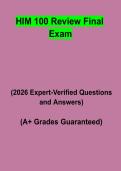HIM 100 Review Final Exam Questions & Verified Answers PDF &vert; Complete Health Information Management Study Guide 2026