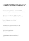 NURS 5334 - ANTIMICROBIAL EXAM QUESTIONS AND VERIFIED SOLUTIONS FOR GUARANTEED SUCCESS