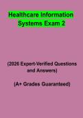 Healthcare Information Systems Exam 2 Questions & Verified Answers PDF &vert; Complete Health Informatics Study Guide 2026