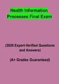 Health Information Processes Final Exam Questions & Verified Answers PDF &vert; Complete HIM Study Guide 2026