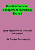 Health Information Management Technology Exam 3 Questions & Verified Answers PDF &vert; Complete HIT Study Guide 2026