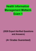 Health Information Management Midterm Exam 1 Questions & Verified Answers PDF &vert; Complete HIM Study Guide 2026