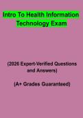 Introduction to Health Information Technology Exam Questions & Verified Answers PDF &vert; Complete HIT Study Guide 2026
