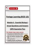 BIOD 101 Module 6 &vert; Essential Biology I &vert; Portage Learning &vert; Questions & Verified Answers &vert; 2026 Edition 