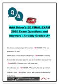 AAA Driver's Education Final Exam 2026 &ndash; Practice Questions and Answers &ndash; Complete Exam
