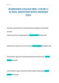 RASMUSSEN COLLEGE MDC 1 EXAM 1&vert;&NewLine;ACTUAL QUESTIONS WITH ANSWERS&NewLine;2026