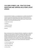 C233 EMPLOYMENT LAW - PRACTICE EXAM QUESTIONS AND VERIFIED SOLUTIONS LATEST UPDATE&NewLine;