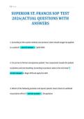 SUPERIOR ST&period; FRANCIS SOP TEST&NewLine;2026&vert;ACTUAL QUESTIONS WITH&NewLine;ANSWERS